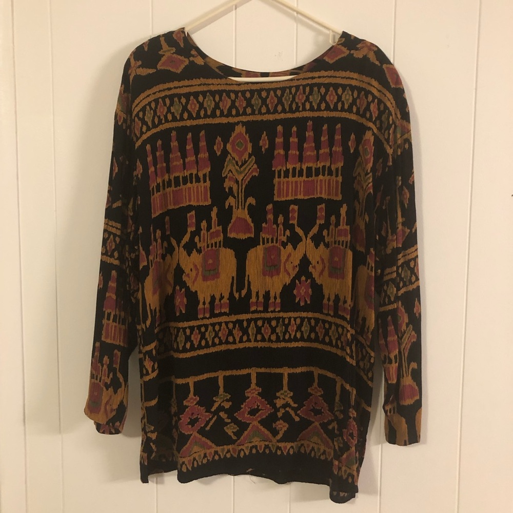 Rabbit Rabbit Rabbit Designs Elephant Print Blouse 18W